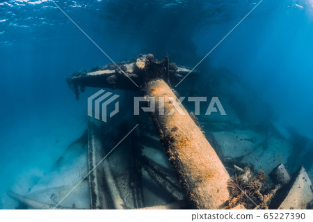 Telamon wreck ship underwater in blue ocean near Arrecife, Lanzarote 65227390