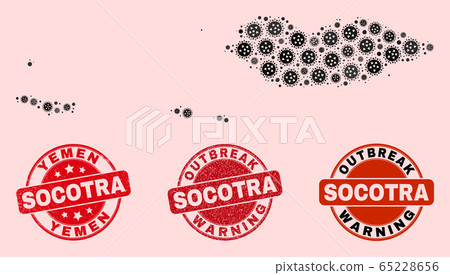 Virus Collage of Mosaic Socotra Archipelago Map and Grunge Stamps Virus Collage of Mosaic Socotra Archipelago Map and Grunge Stamps 65228656