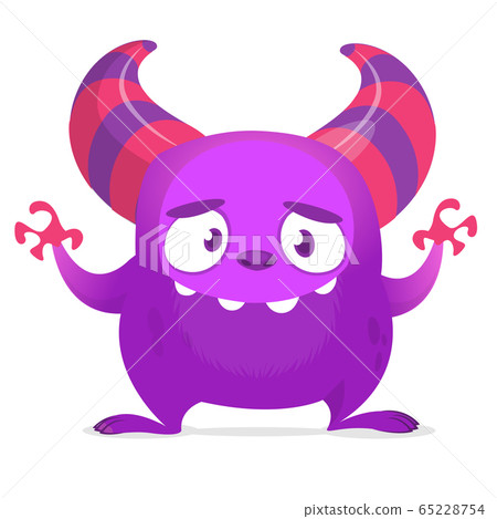 Funny cartoon monster creature. Vector monster Funny cartoon monster creature. Vector monster 65228754