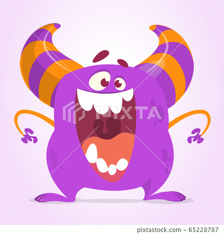 Funny cartoon monster. Vector illustration Funny cartoon monster. Vector illustration 65228787