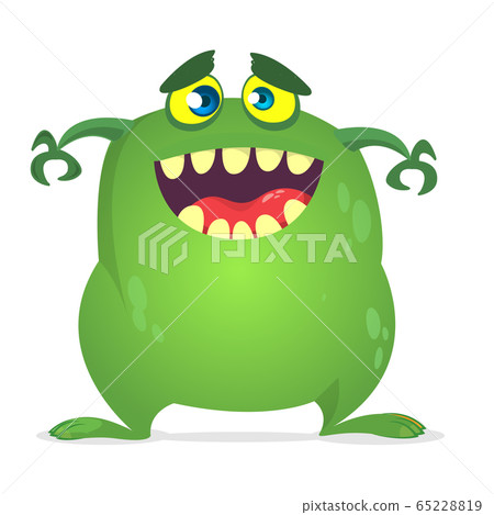 Funny cartoon monster creature. Vector monster Funny cartoon monster creature. Vector monster 65228819