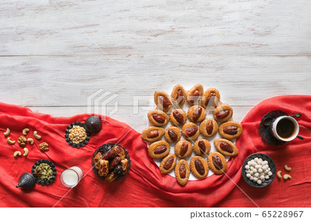 Ramadan food background. Eid Dates sweets Ramadan food background. Eid Dates sweets 65228967