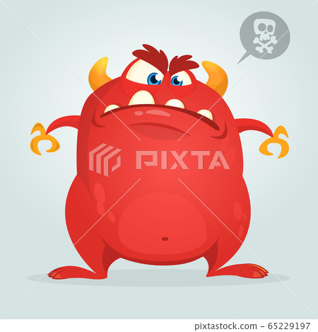 Funny cartoon monster. Vector illustration  65229197