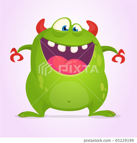 Funny cartoon monster. Vector illustration  65229199