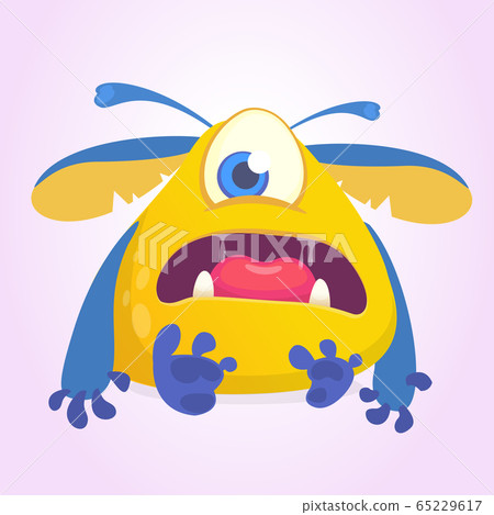 Funny cartoon monster. Vector illustration Funny cartoon monster. Vector illustration 65229617