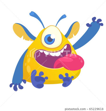 Funny cartoon monster. Vector illustration Funny cartoon monster. Vector illustration 65229618