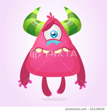 Funny cartoon monster. Vector illustration 65229649