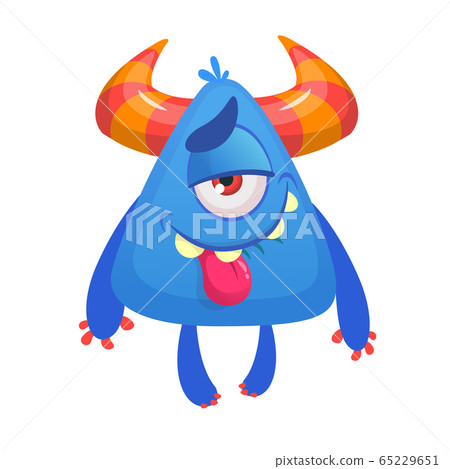 Funny cartoon monster. Vector illustration Funny cartoon monster. Vector illustration 65229651
