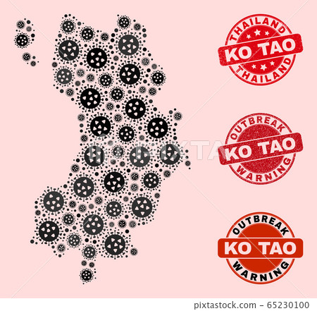 Covid Lockdown Composition of Mosaic Ko Tao Map and Scratched Seals Covid Lockdown Composition of Mosaic Ko Tao Map and Scratched Seals 65230100