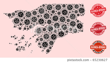 Covid Lockdown Composition of Mosaic Guinea-Bissau Map and Scratched Seals Covid Lockdown Composition of Mosaic Guinea-Bissau Map and Scratched Seals 65230627