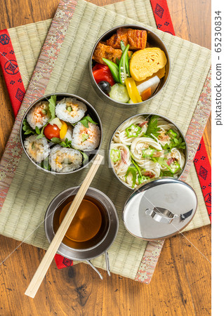 Japanese cuisine noodles and sushi 65230834
