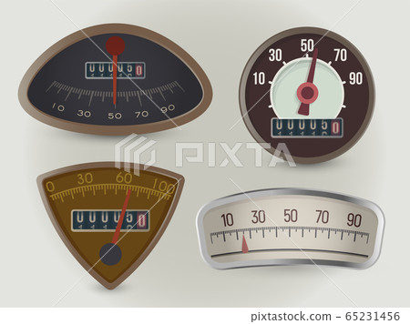 Speedometers, Speed Gauges Realistic Vector...-插圖素材 [65231456] - PIXTA圖庫