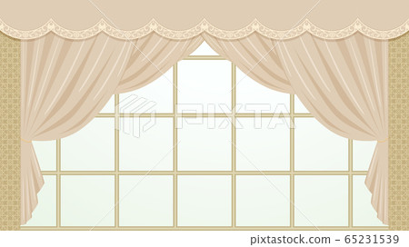 Elegant curtain window _ background illustration 16: 9 65231539