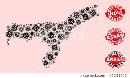Virus Composition of Mosaic Assam State Map and Scratched Seal Stamps 65231822