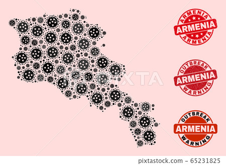 Outbreak Composition of Mosaic Armenia Map and Grunge Stamps Outbreak Composition of Mosaic Armenia Map and Grunge Stamps 65231825