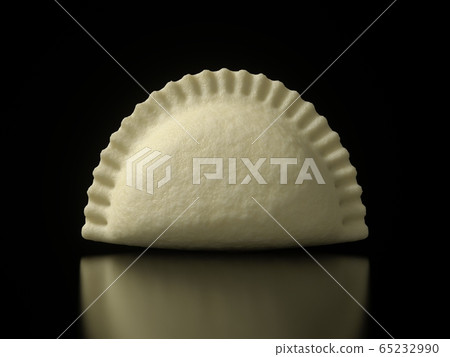 dumpling on black background. 3D illustration dumpling on black background. 3D illustration 65232990