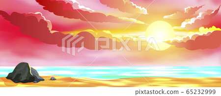 Seascape sun beach sunset Seascape sun beach sunset 65232999