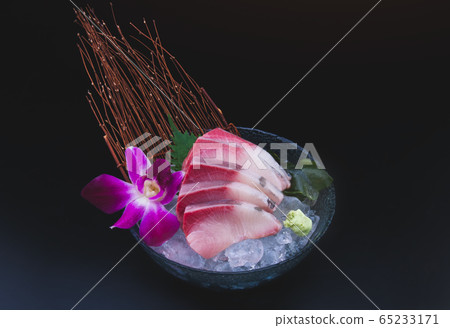 Raw Yellow tail fish or Hamachi sashimi. Raw Yellow tail fish or Hamachi sashimi. 65233171