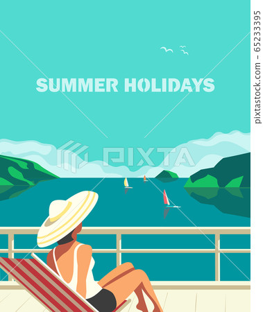Summer holidays leisure time vector poster 65233395