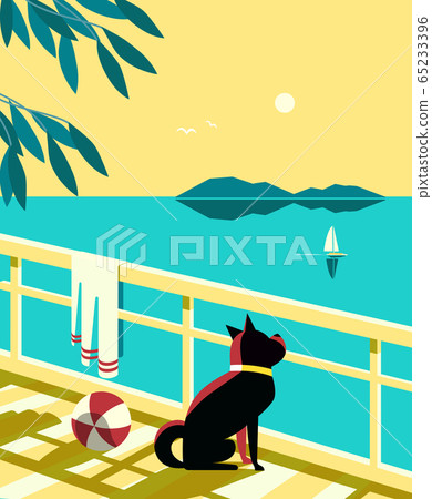 Seaside recreation landscape background vector Seaside recreation landscape background vector 65233396