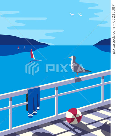 Summer outdoor leisure time background flat vector 65233397
