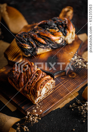Swirl brioche or traditional Polish babka cake 65235563