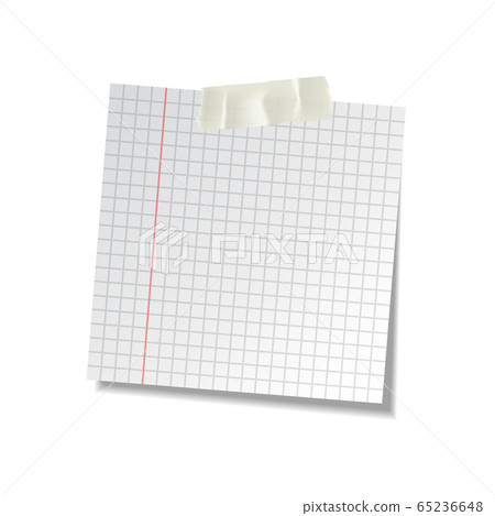 Realistic sticky note sheet. Blank lined paper. Vector illustration. 65236648