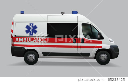 Ambulance. Special medical vehicles. Realistic image. Vector illustrations Ambulance. Special medical vehicles. Realistic image. Vector illustrations 65238425