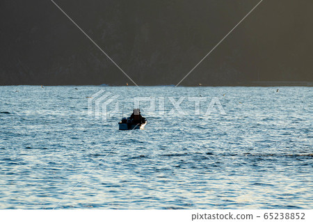 Pacific Ocean and fishing boat [Iwate Prefecture] 65238852