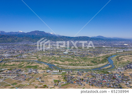 城市景觀長野縣長野市千曲河 65238994