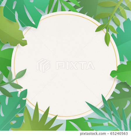 Tropical-plant-leaf-leaf-frame-circle 65240563