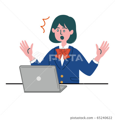 Blazer student female computer surprised 65240622