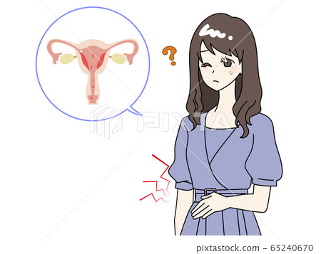 Woman suffering from menstrual pain Woman suffering from menstrual pain 65240670