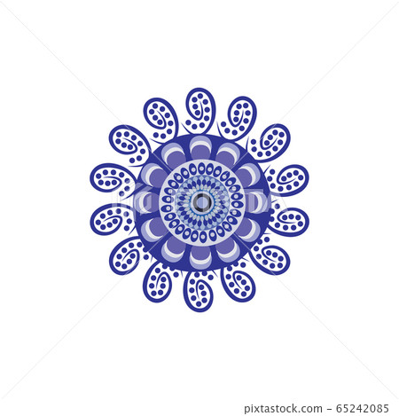 Aboriginal art dots painting icon logo design 65242085