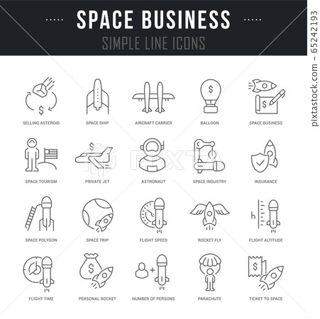 Set Vector Line Icons of Space Business - Stock Illustration [65242193 ...