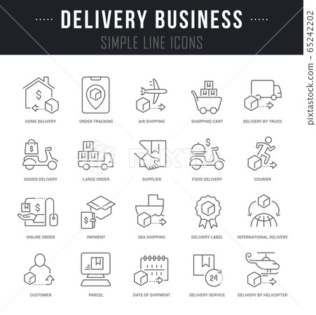 Set Vector Line Icons of Delivery Business 65242202