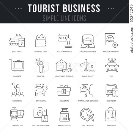 Set Vector Line Icons of Tourist Business Set Vector Line Icons of Tourist Business 65242249