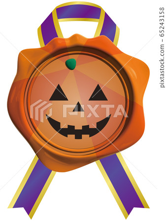 Vector illustration Jack O'Lantern sealing wax Halloween pumpkin background transparent Vector illustration Jack O'Lantern sealing wax Halloween pumpkin background transparent 65243158