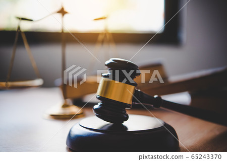 Law theme, mallet of the judge, law enforcement 65243370