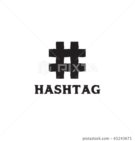 Hash tag logo design vector template - Stock Illustration [65243671 ...