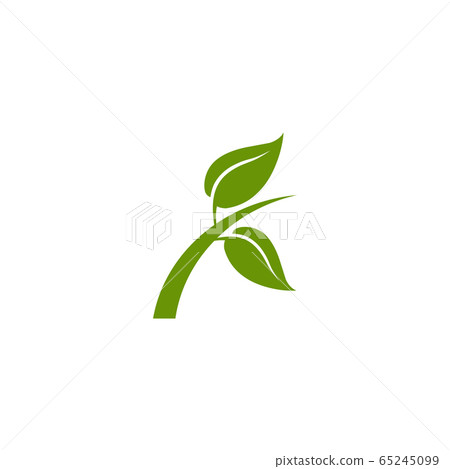 Eco green leaf icon logo design vector template - Stock Illustration ...