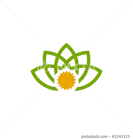 Lotus flower icon logo design vector template - Stock Illustration ...