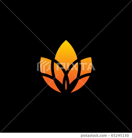 Lotus flower icon logo design vector template - Stock Illustration ...