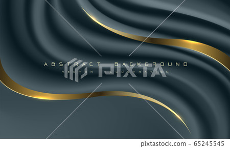 Abstract dark blue fabric wave gold line curve with text on blank space design modern luxury background vector illustration. Abstract dark blue fabric wave gold line curve with text on blank space design modern luxury background vector illustration. 65245545