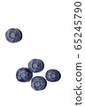 Group of fresh blueberries. Top view. Collection 65245790