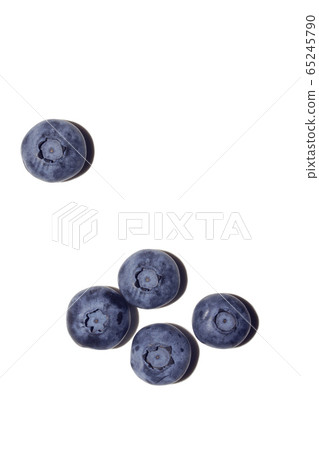 Group of fresh blueberries. Top view. Collection 65245790