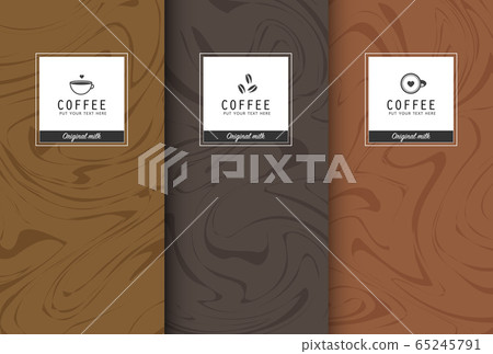 Chocolate bar packaging set. Trendy luxury product branding template with label pattern for packaging. Vector design. 65245791