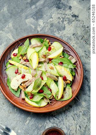 Salad with meat tongue. Salad with meat tongue. 65246188