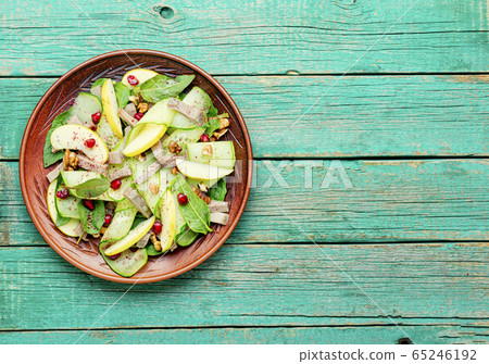 Salad with meat tongue. Salad with meat tongue. 65246192