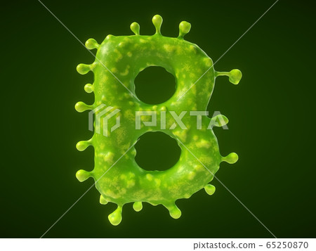 Letter B Shaped Virus Or Bacteria Cell. 3D - Stock Illustration ...